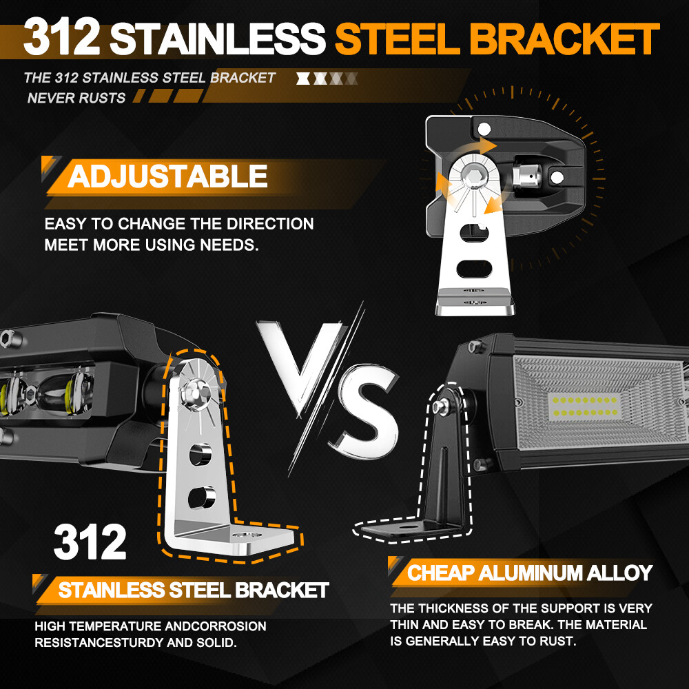 For Ford F150 Raptor 52" Curved LED Light Bar Roof Brackets + 4" Pods Wire Kit