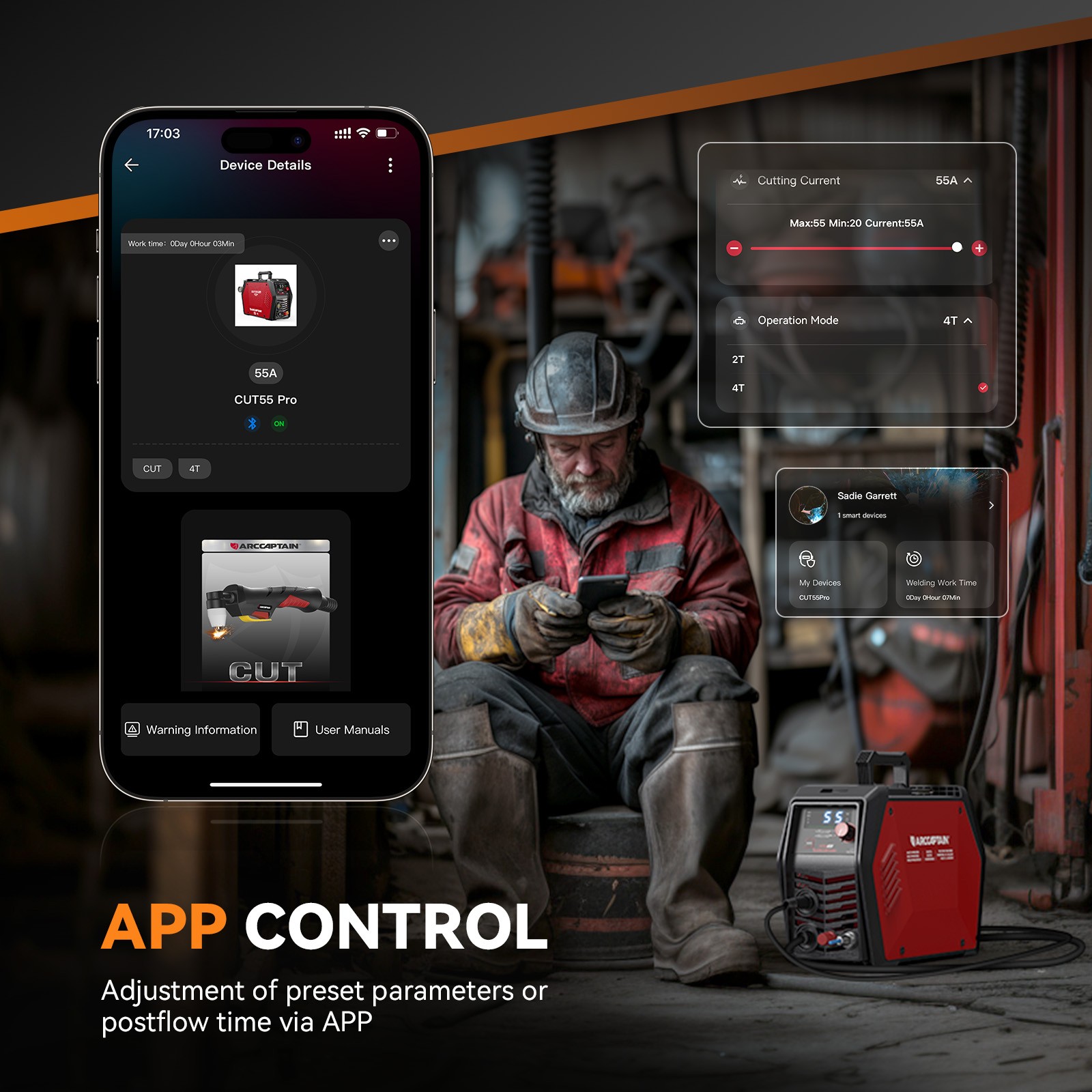 2026 ARCCAPTAIN iControl CUT55 Pro Plasma Cutter [APP Control] 55 Amp Non-Touch