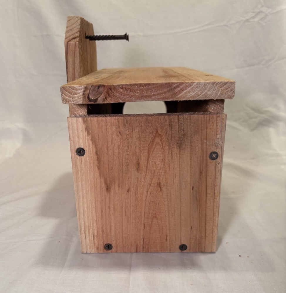 Solid Cedar Backyard Squirrel House Nesting Box - Wooden Wildlife Box W Bedding