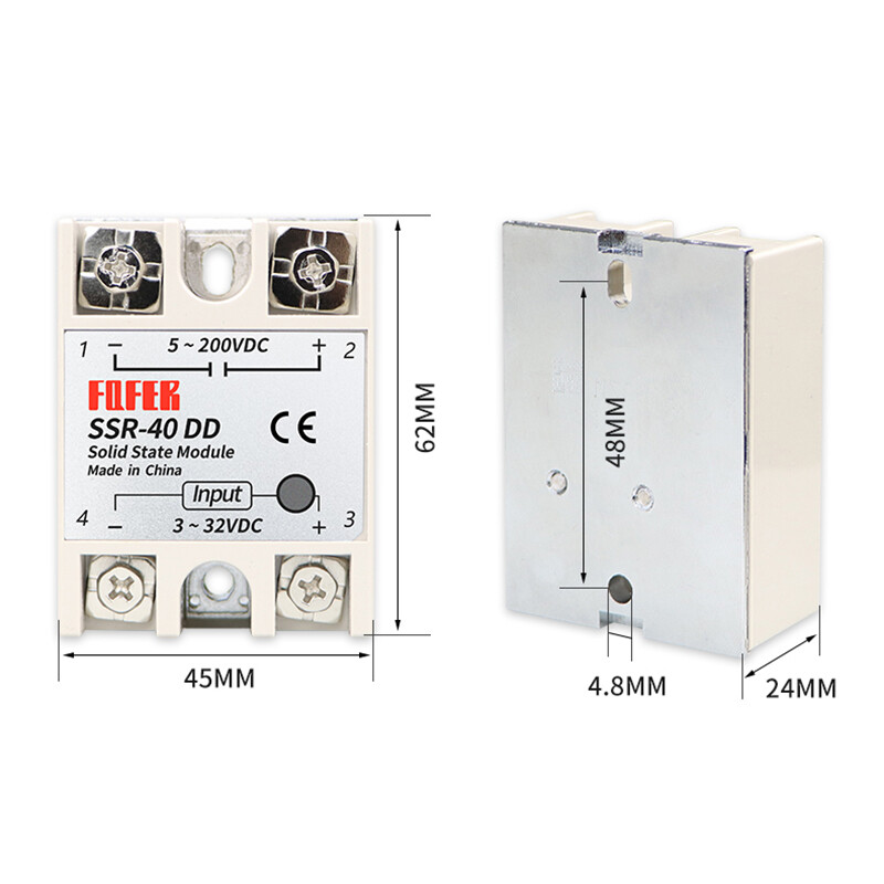 Single Phase Solid State Relay Module DC - DC SSR 10DD - 100DD DC3-32V DC5-200V