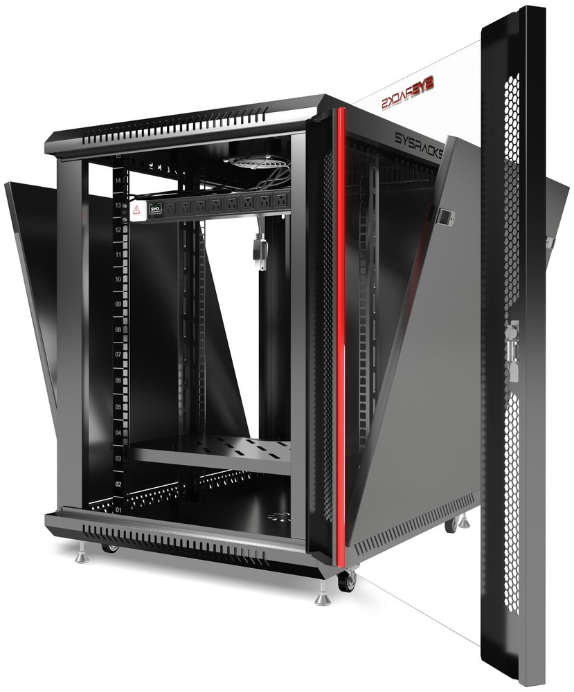 Server Rack 15U Enclosed 35-Inch Deep Cabinet Locking Networking Data Enclosure