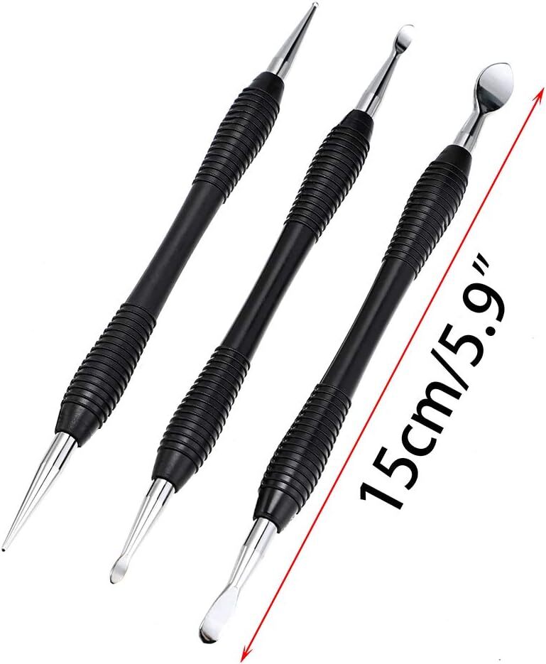 3PCS Leather Craft Modeling Tools Grooving Tools, Leather Embossing Press Spoons
