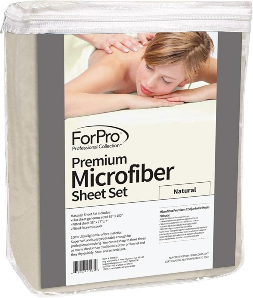 Complete Massage Sheet Set: Flat, Fitted & Face Rest Cover - Machine Washable