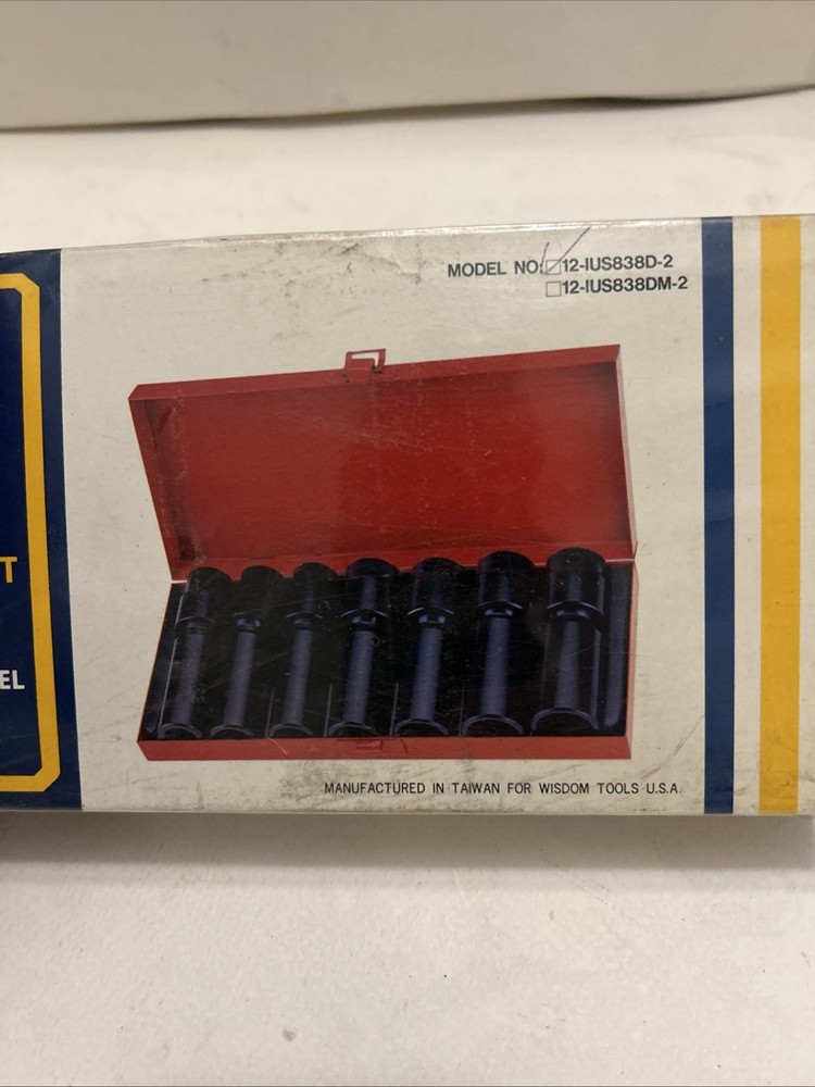 Wisdom Tools USA, 8 PC Deep Universal Impact 3/8” DR SAE Socket Set,