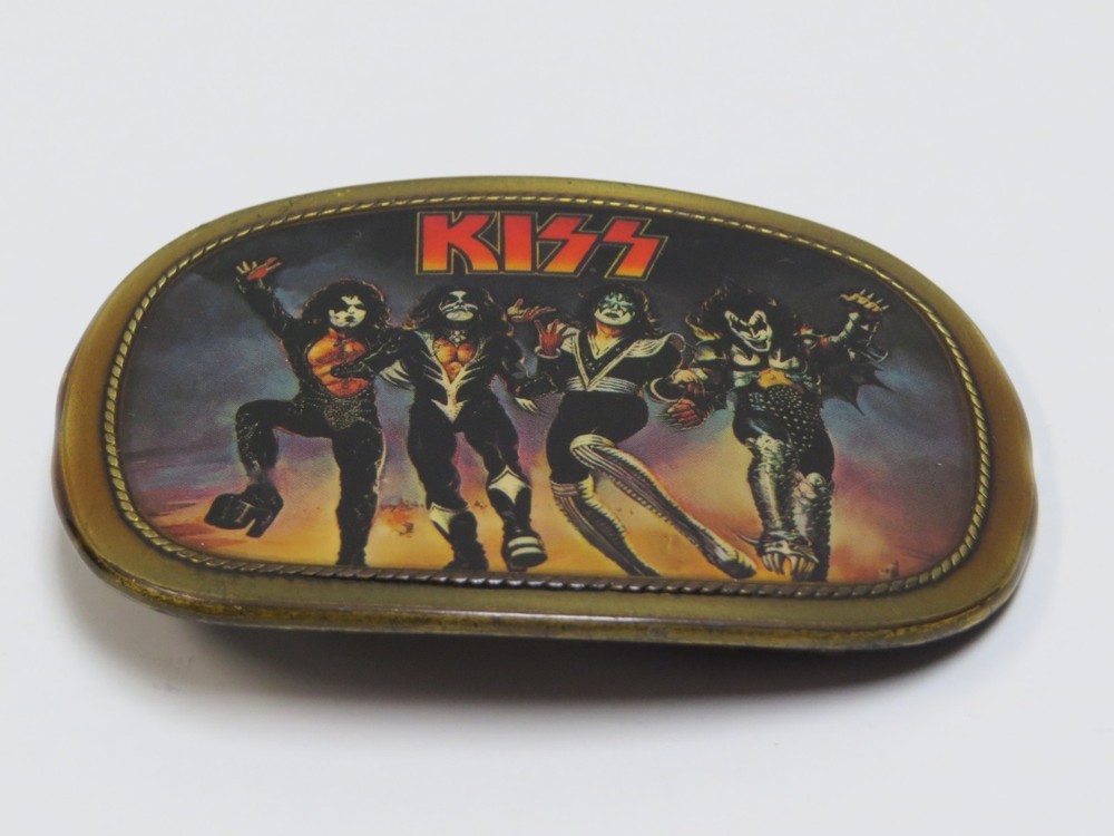 KISS DESTROYER PACIFICA BELT BUCKLE - 1977 VINTAGE AUCOIN - ACE PETER GENE PAUL
