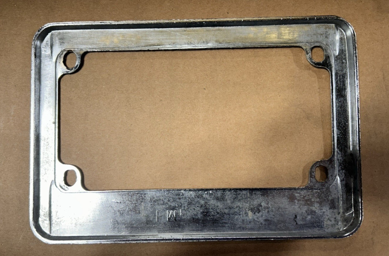 RARE 70 's Metal Motorcycle License Frame Rare