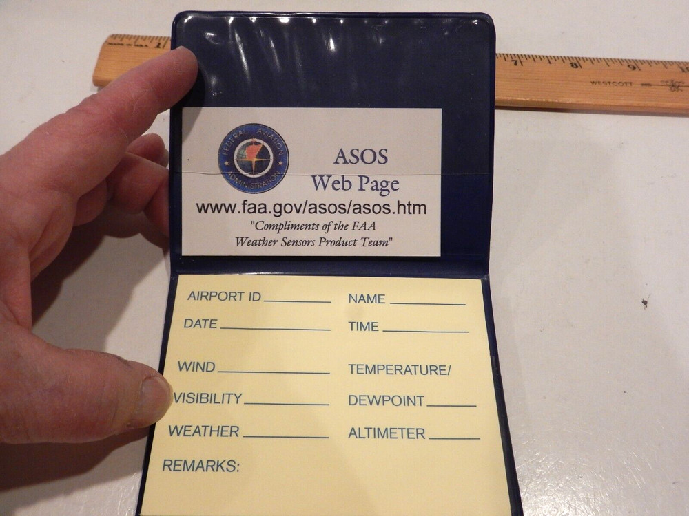 FAA Know " Weather " To Fly Notepad with Case Folder Small
