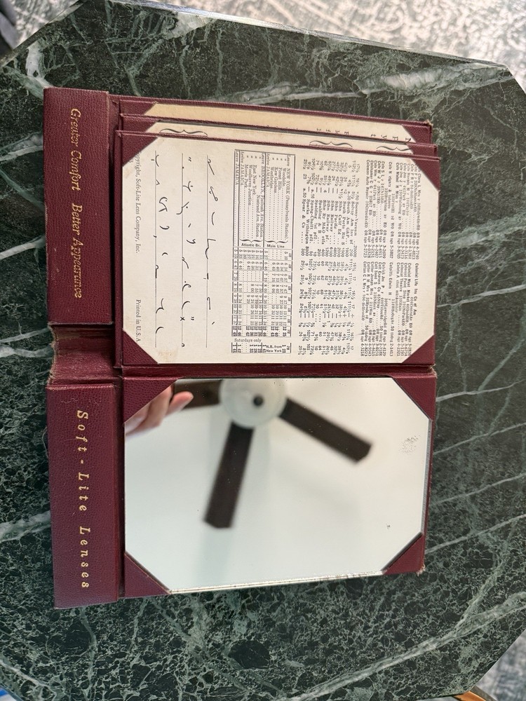Bausch & Lomb Optical Lenses Eye Chart Simple Test leather case c1930 ephemera