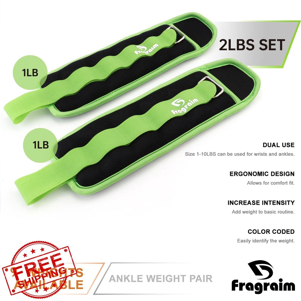 Ankle Weights 1-20 LBS Pair Adjustable Strap Strength Training