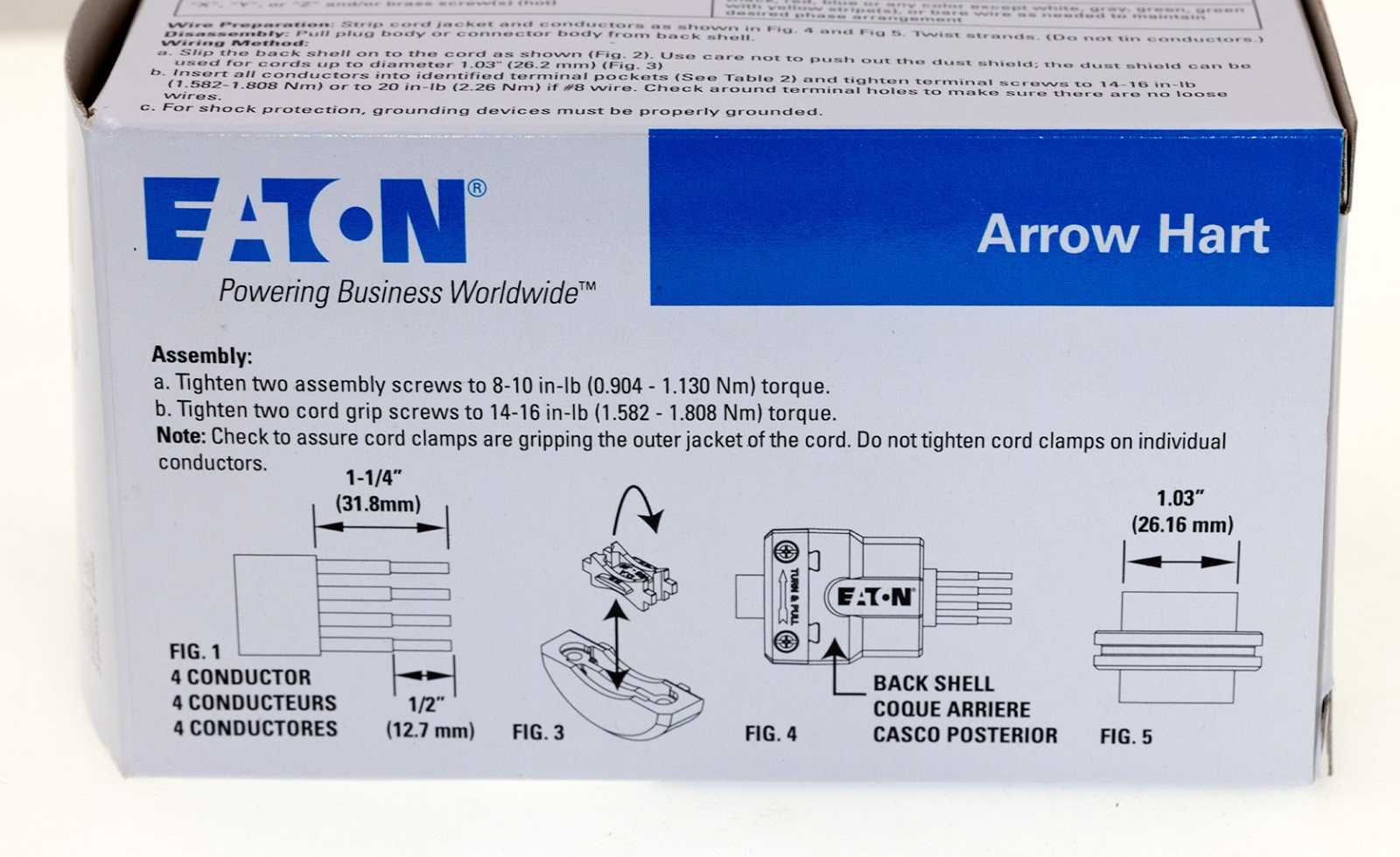 Eaton AHCL1630C Industrial Locking L16-30R 30A 480V Ultra Grip 3-Pole 4-Wire