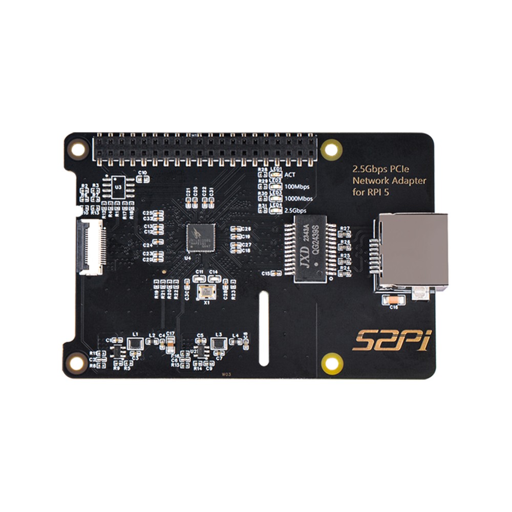 W03 2.5Gbps PCIe Network Adapter Expansion Board For Raspberry Pi 5