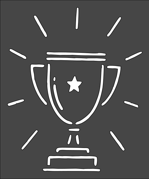 8"x9.5" Clear Plastic Stencil - Trophy (MC627)