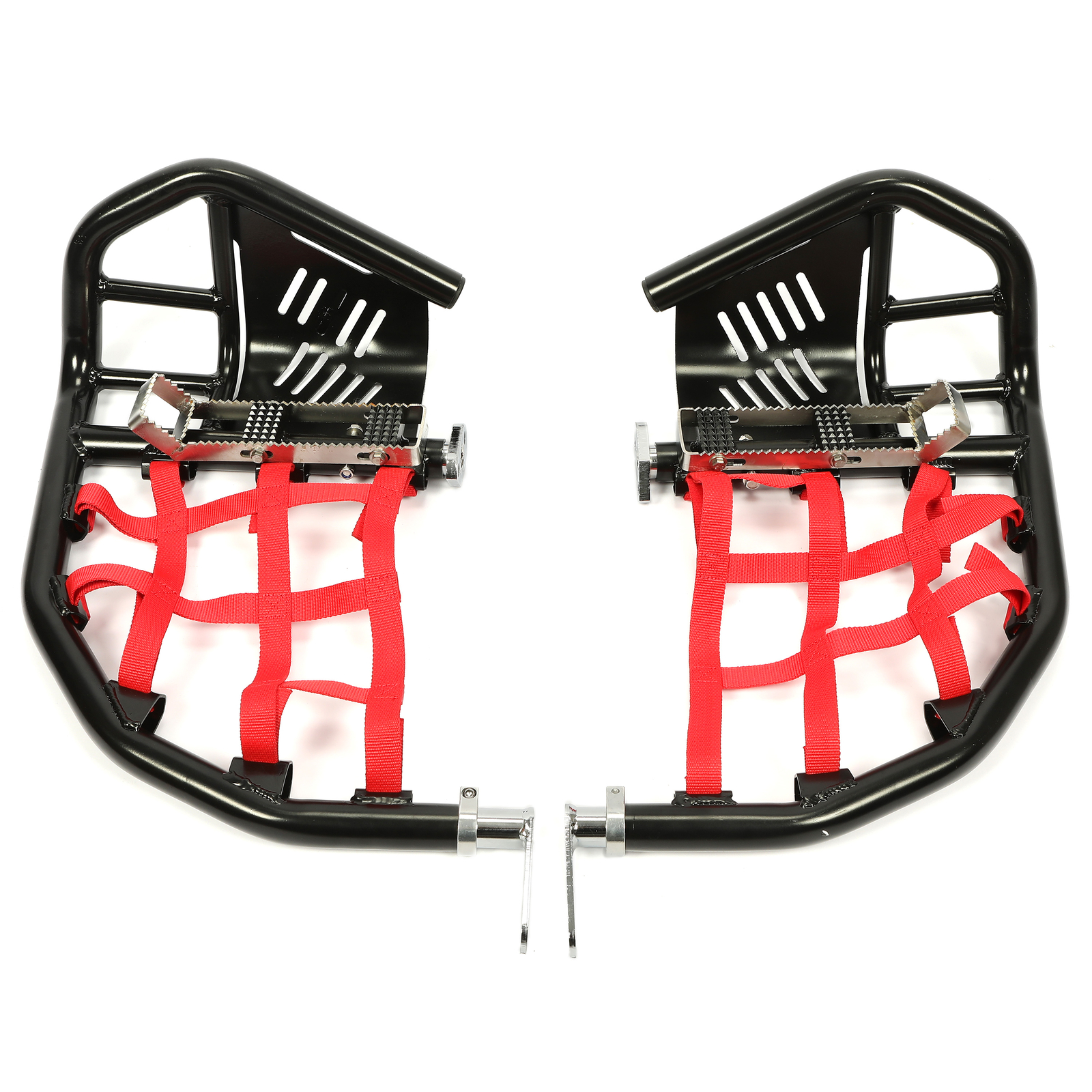 For Honda TRX 400EX 400X Nerf Bars Pro Peg Black Bars Red Nets Bar Heel Guard