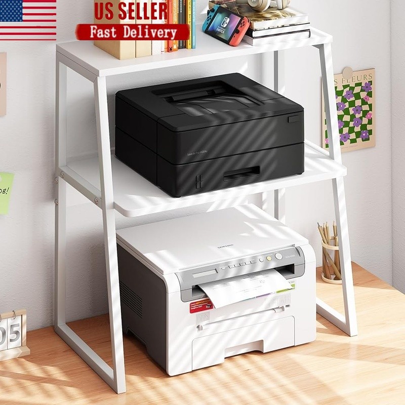 3 Tier Printer Stand Desk Shelf Multi-Purpose Storage Organizer Easy Assembly US