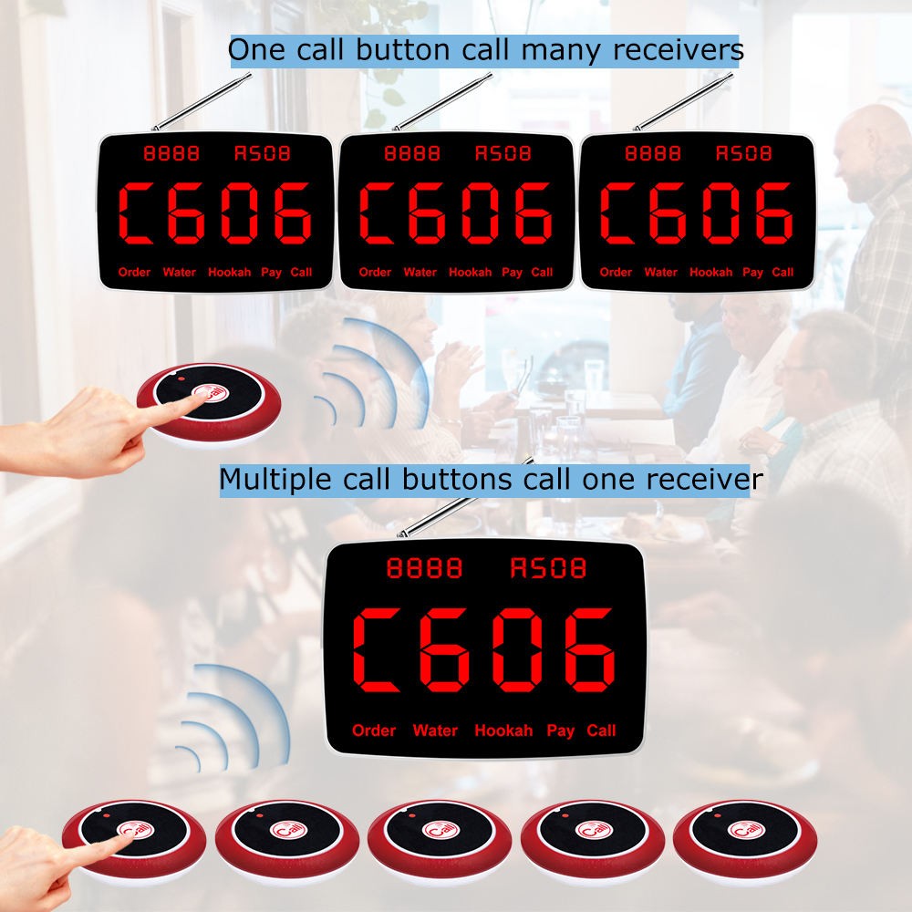 CATEL Restaurant Wireless Waiter Call System Table Call Button Pager