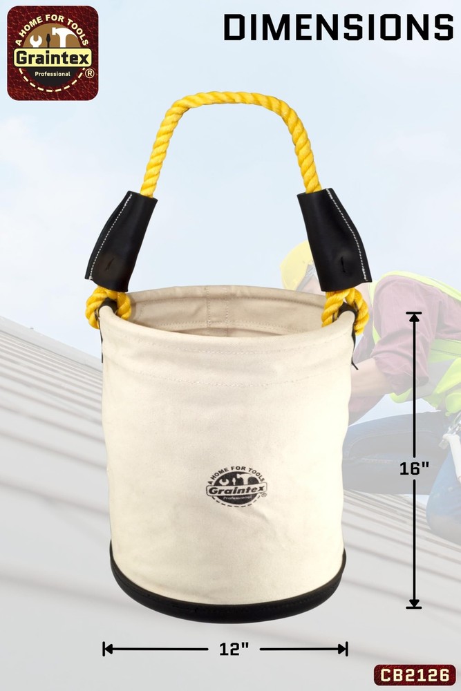 CB2126 Utility Plastic Bottom Canvas Bucket