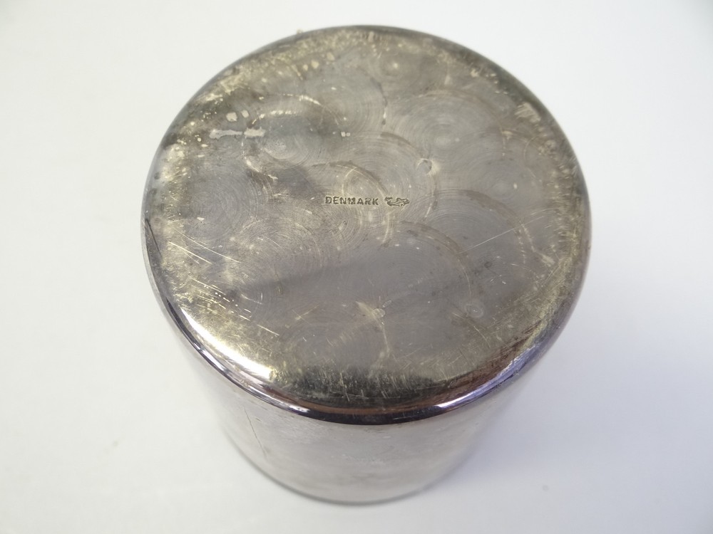 Mid-Century Modern Denmark Hallmark Shark Silverplate Cup Candle Holder Used