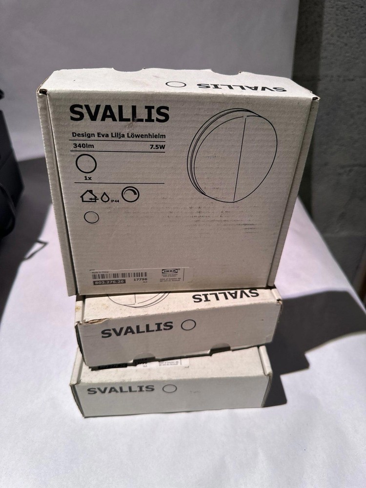 3 IKEA Svallis led wall lights