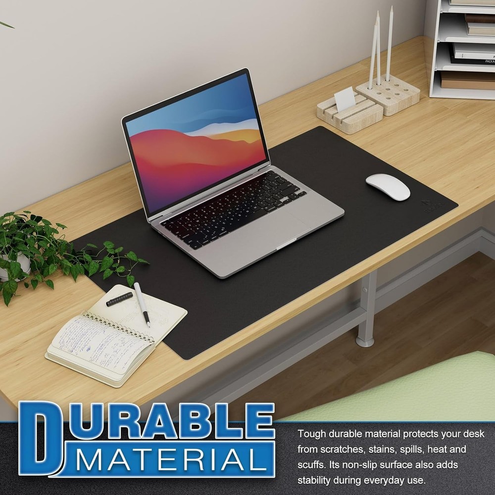 Small Office Leather Desk Mat, Mouse and Keyboard Pad, Computer and Laptop Ma...