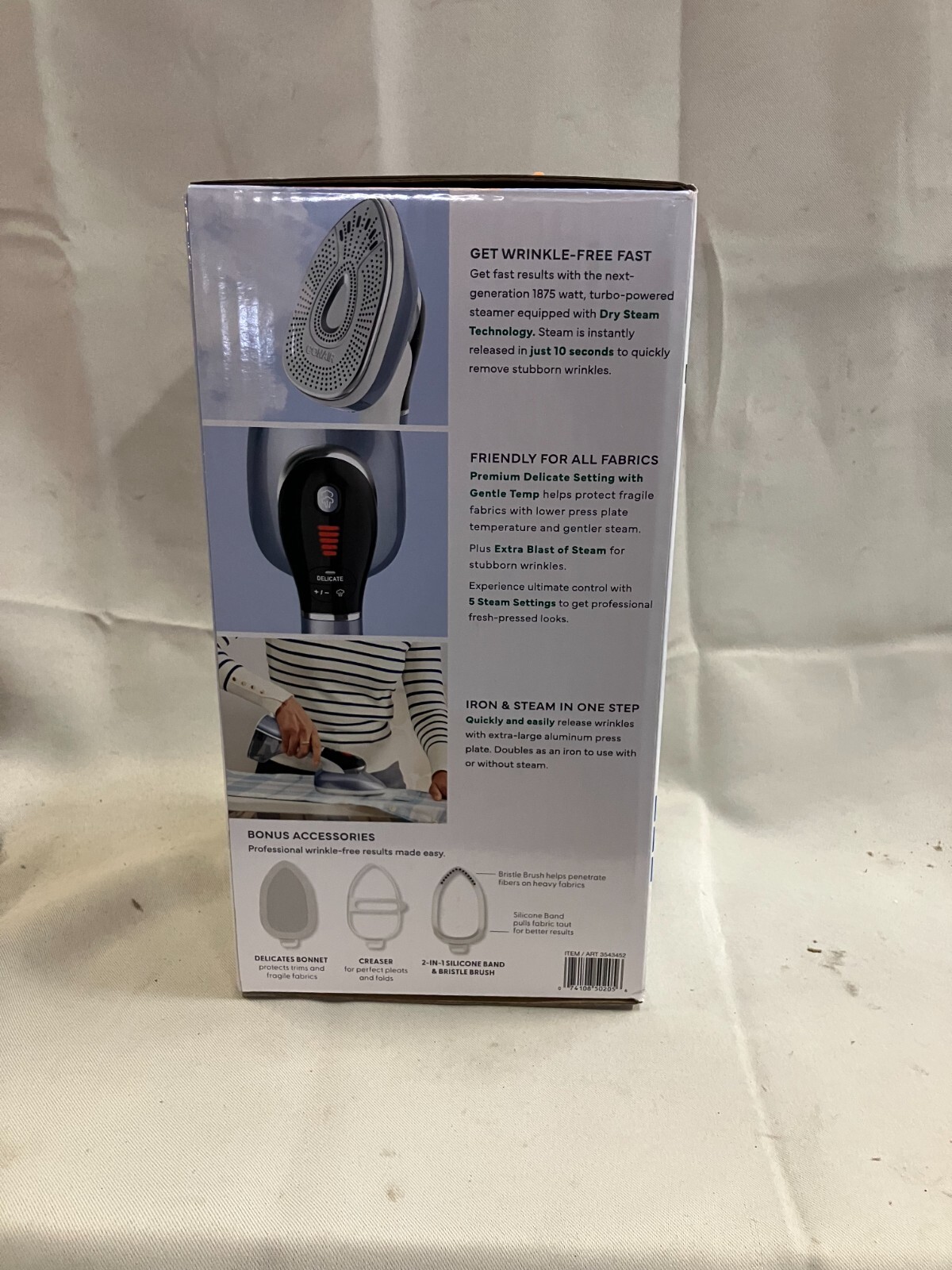 Conair Turbo Extremesteam 2 in 1 Steamer and Iron with Gentle Temp Accessories