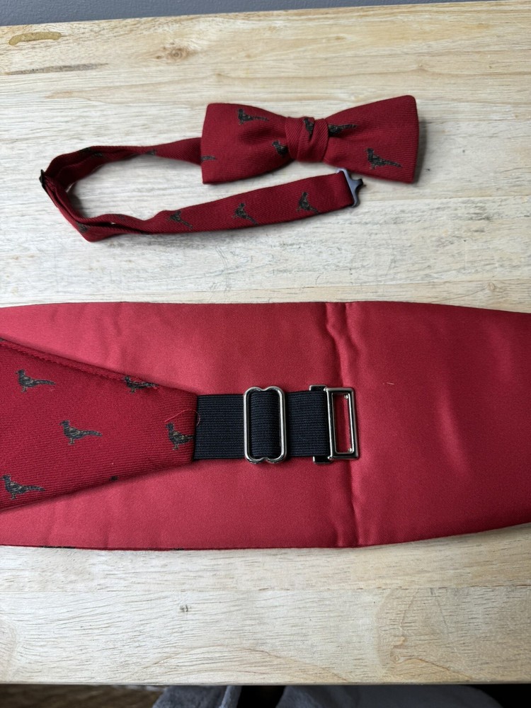 Duck Bow tie And Cummberbun Red