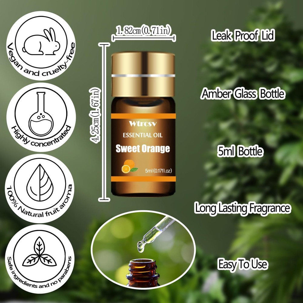 30PCS Essential Oils Set 5ml for Diffuser Massage Soap Hair Skin Aromatherapy