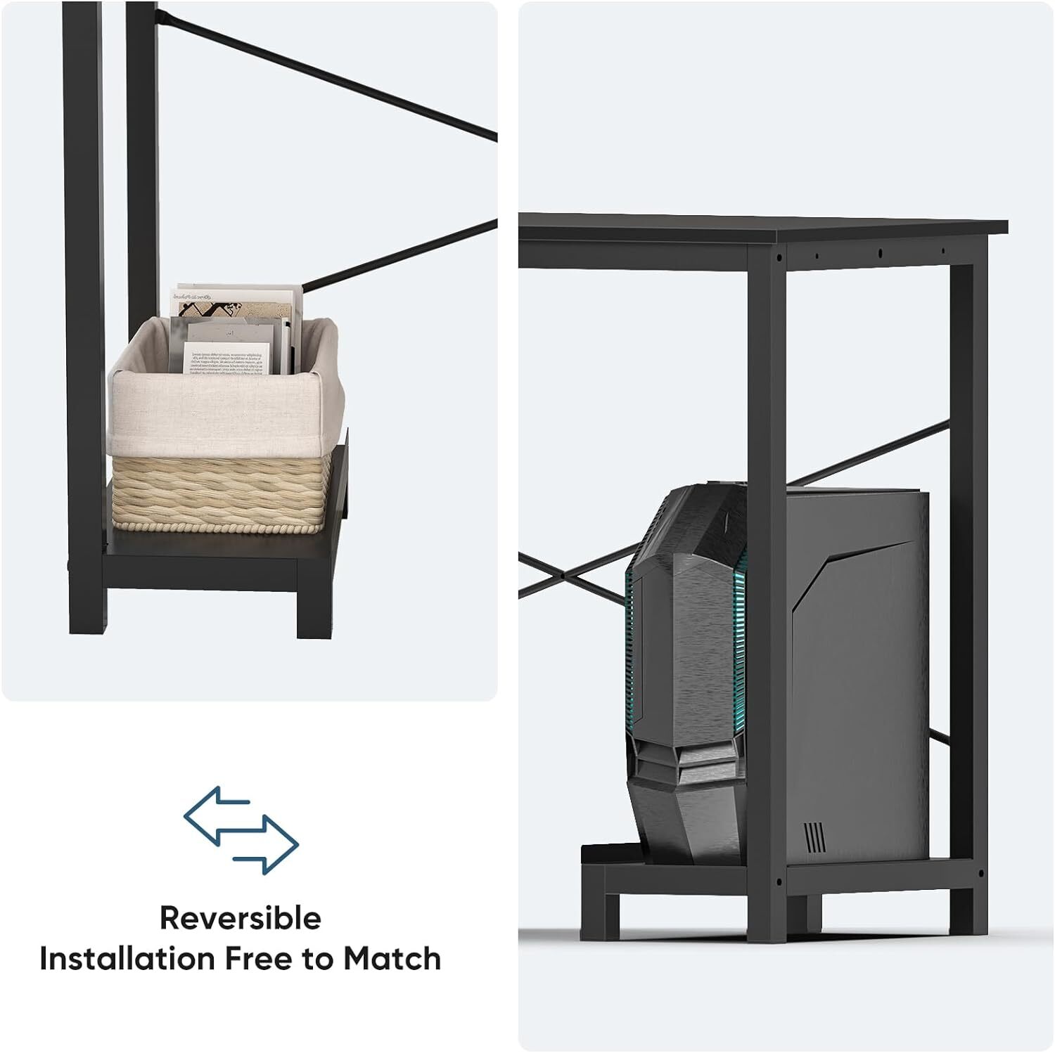 L Shaped Computer Desk Gaming Corner 50 Inch Home Office Writing PC Wooden Table