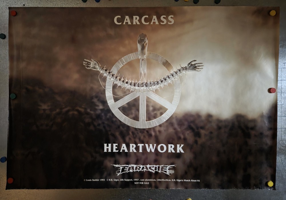 Carcass Heartwork Earache Records 60 X 39.5 Original Promotional Poster Gieger