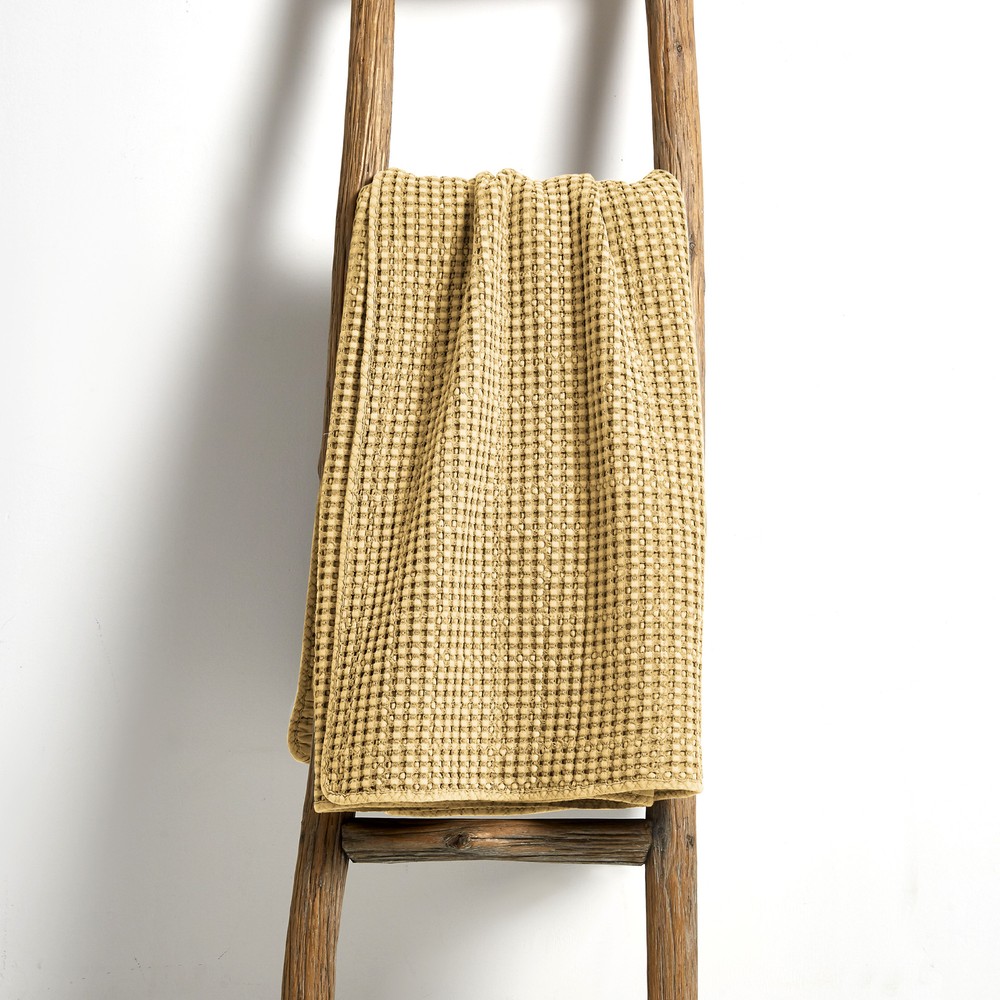 Mills Waffle Ochre Quilted Throw- Levtex Home