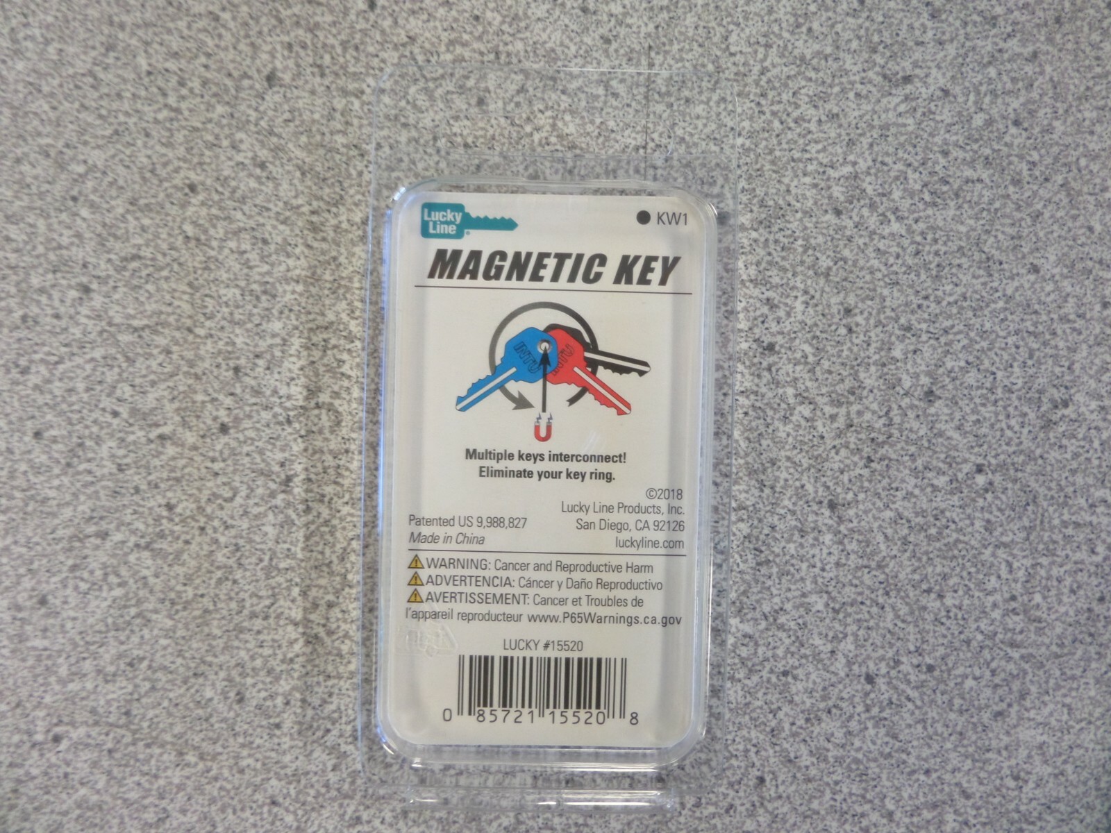 MAGNETIC BLACK KWIKSET KW1 HOUSE KEY LUCKY LINE 15520