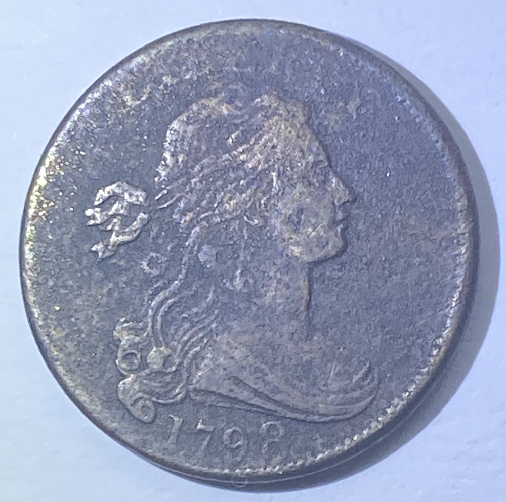 1798 US 1c Draped Bust Cent w Casing
