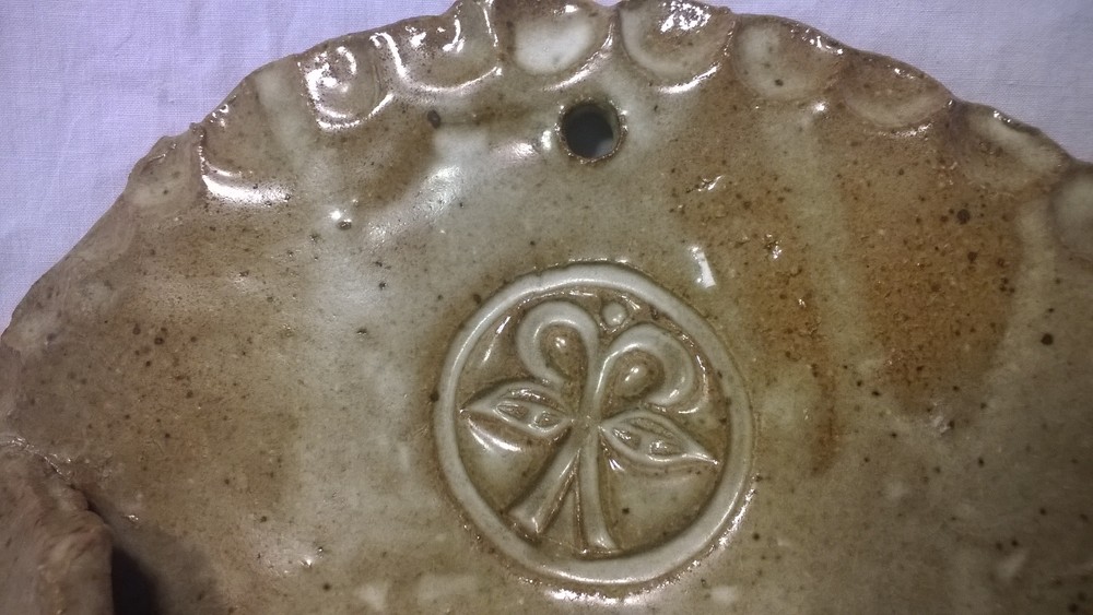 Ceramic Clay Handmade WALL POCKET signed & dated ANGLE 74 Studio Art Project