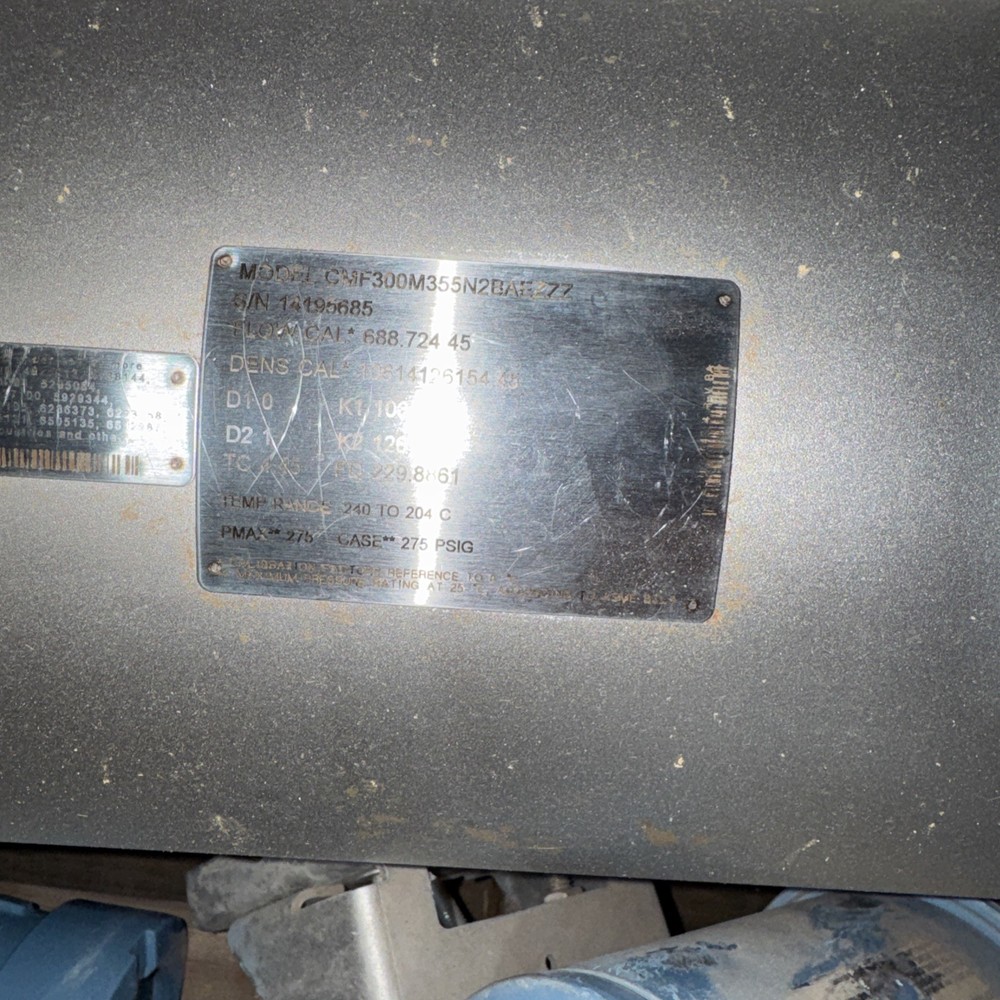 MICRO MOTION CMF300M355N2BAEZZZ MASS FLOW SENSOR 3" W/800 Core Processor