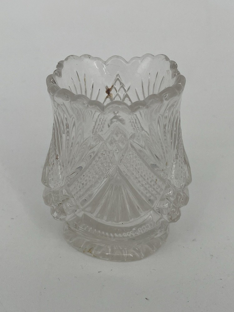 Vintage 2.25” Tepee Pattern Bud Vase Toothpick Holder