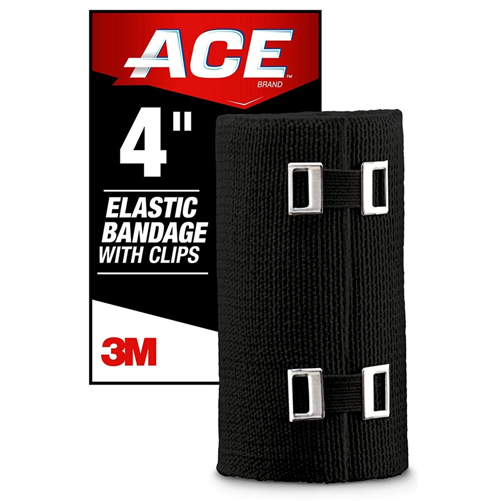 ACE Elastic Bandage with Clips: 3 in. width (Black)