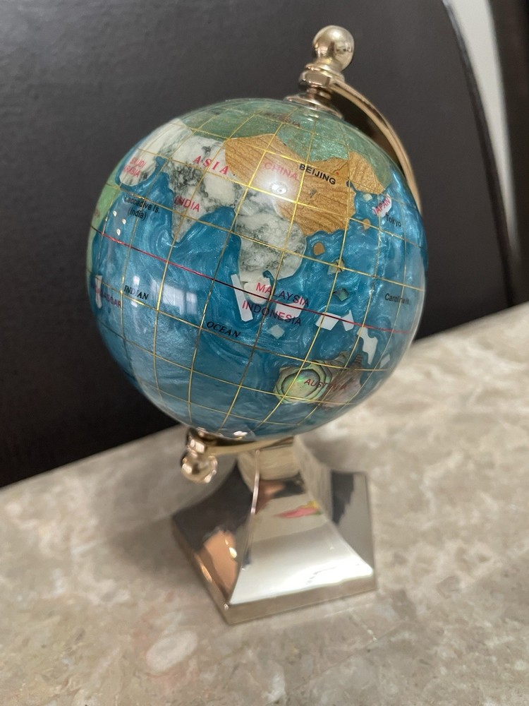 Gemstone Globe Small Desk Globe Blue