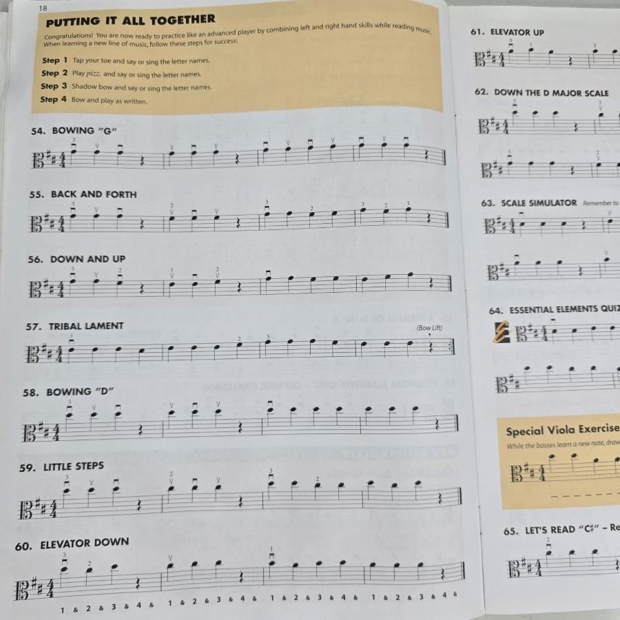 Essential Elements For Strings Viola Book 1 Hal Leonard Workbook 2002 Music