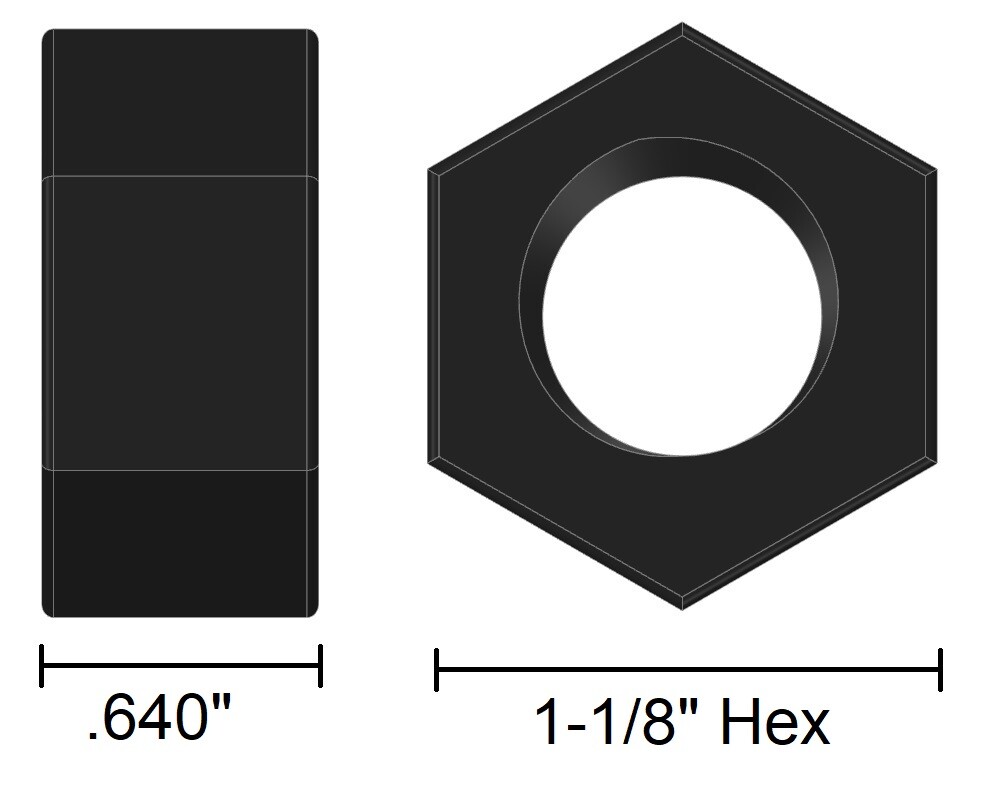 FA NUT-GR8-3/4-10 - 3/4''-10 Grade 8 Hex Nut Plain (5 Pack)