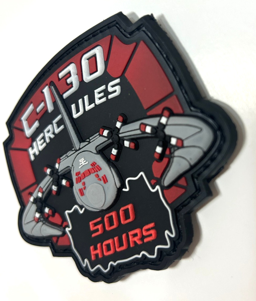 C-130 / 500 HOURS SHOULDER PATCH -HIGH QUALITY PVC