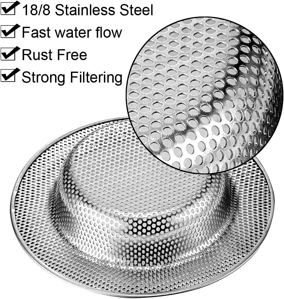 Kitchen Sink Strainer, 2-Pack Sink Strainer Basket with Handle, 4.5" Diameter, S