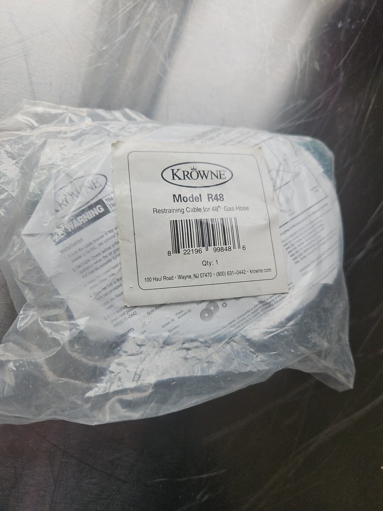 Krowne Model R48 Restraining Cable & Mounting Hardware NIP NOS