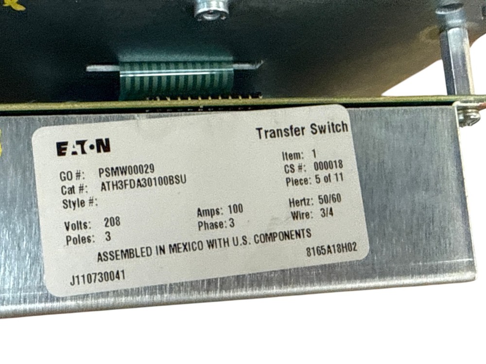 EATON 6D32360G42 ATC-300+ AUTOMATIC TRANSFER SWITCH CONTROLLER MODULE PANEL