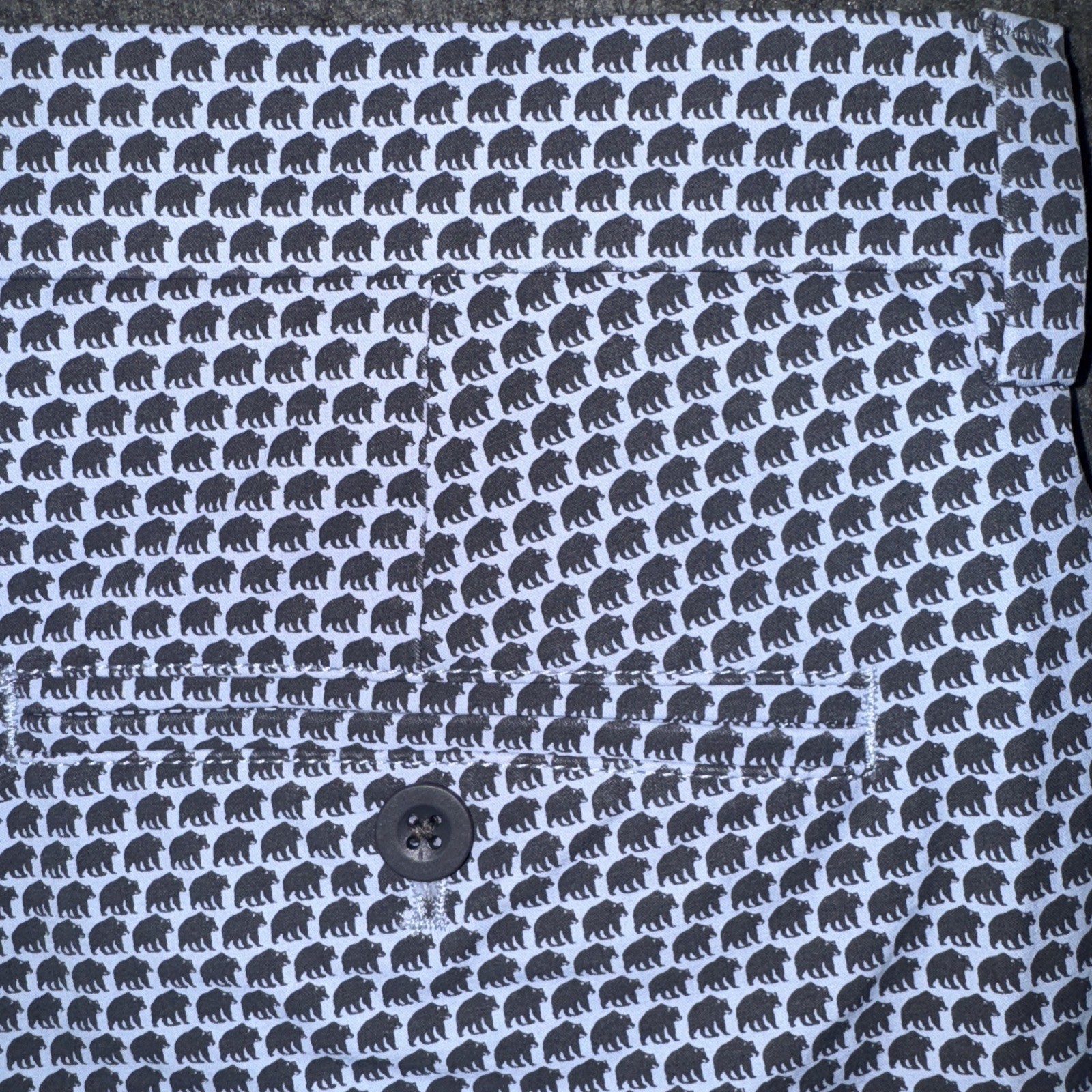 Vineyard Vines Men On The Go OTG Short Performance Bear Print Lavender Sz 32 NEW