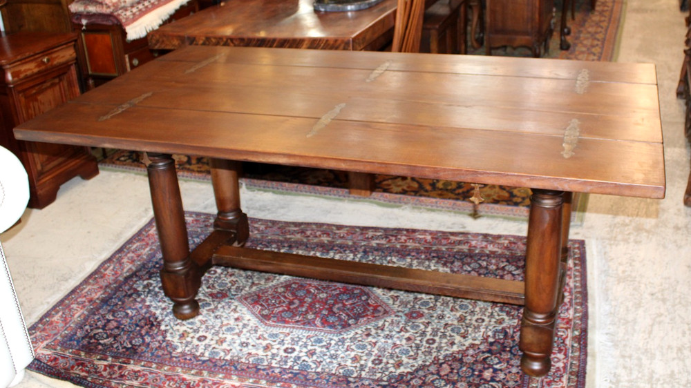 French Antique Oak Folding Dining Table / Trestle Table / Sofa Table