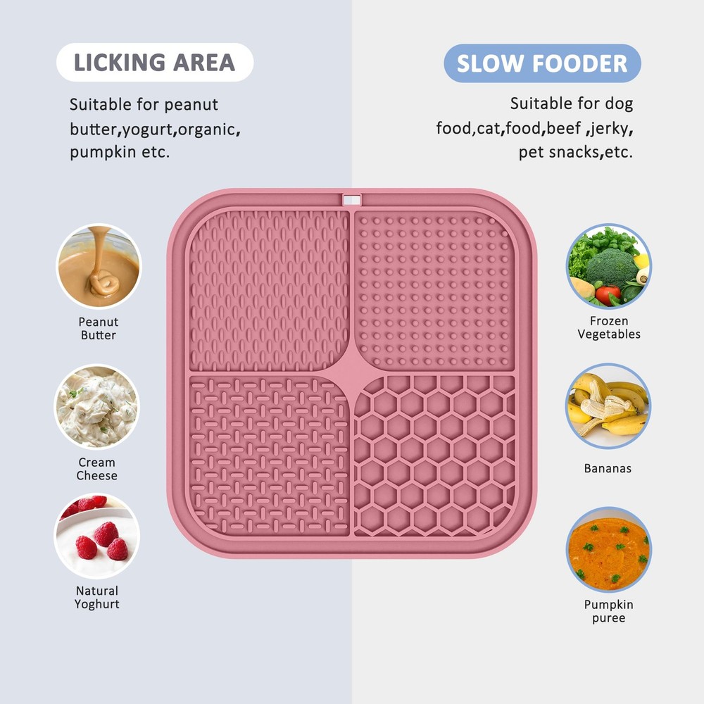 ChefAide 2 Pack Lick Mat for Silicone, Berry & Pink