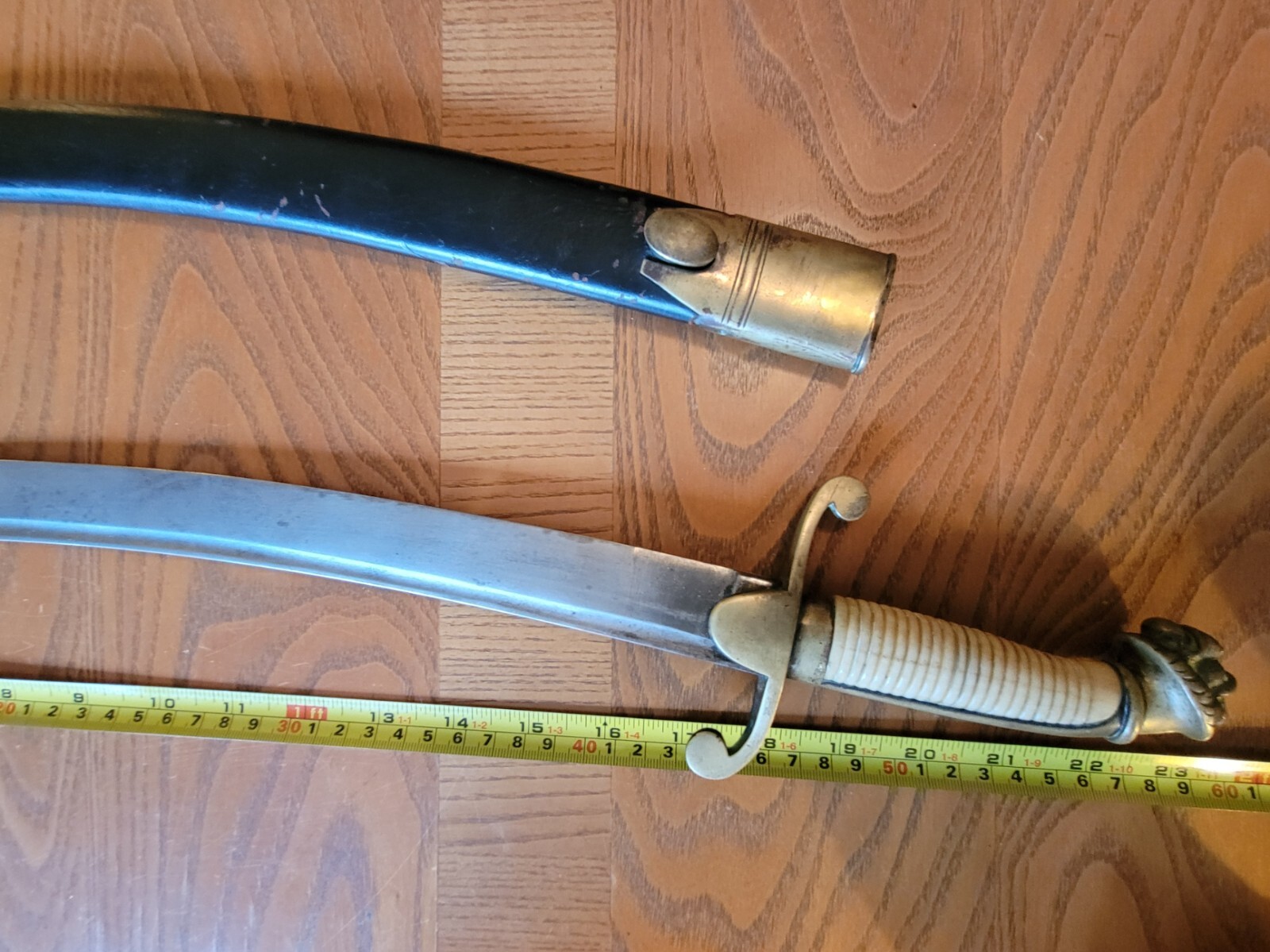 Antique Lion's Head Dagger Knife with Original Sheath, Circa 1840