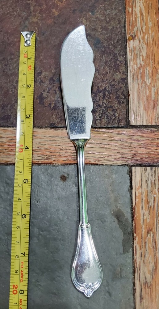 😜 RARE ANTIQUE c1874! GOTHIC PATTERN SILVERPLATED MASTER BUTTER 🧈 KNIVE 🔎👀