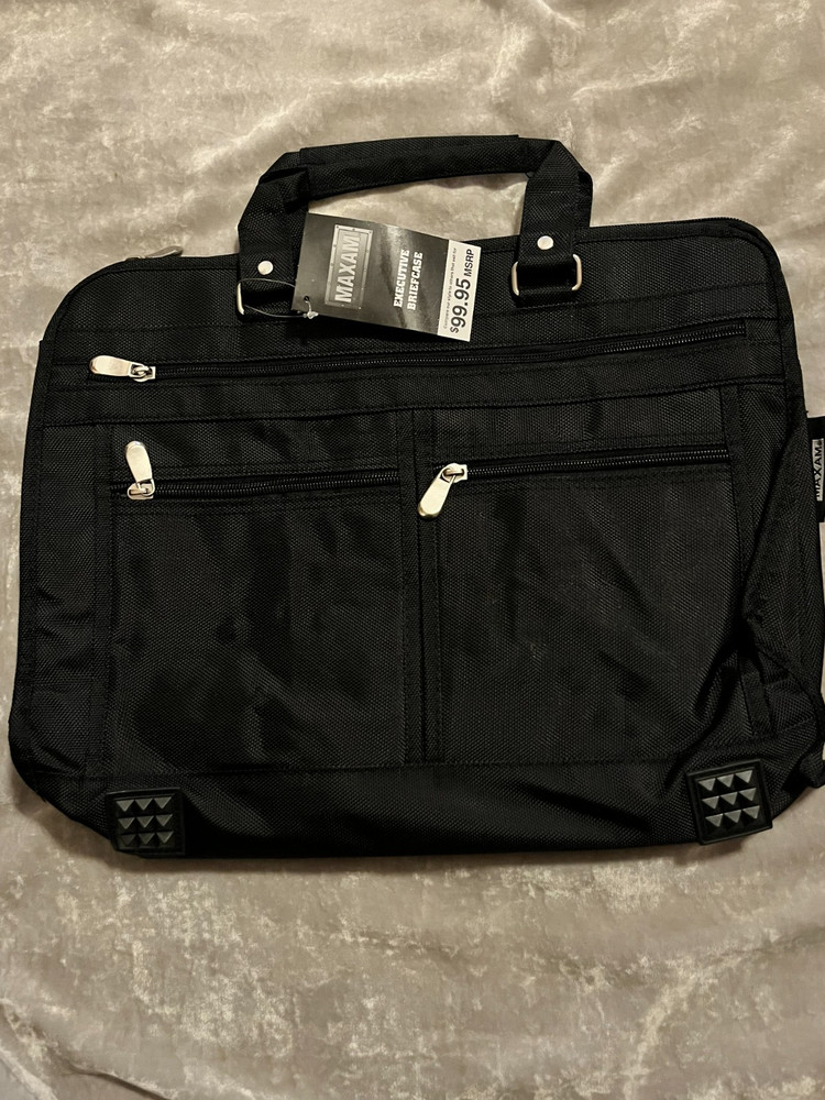 Master Mason Square Compass Canvas Briefcase Zipper Pockets Shoulder Strap NEW!