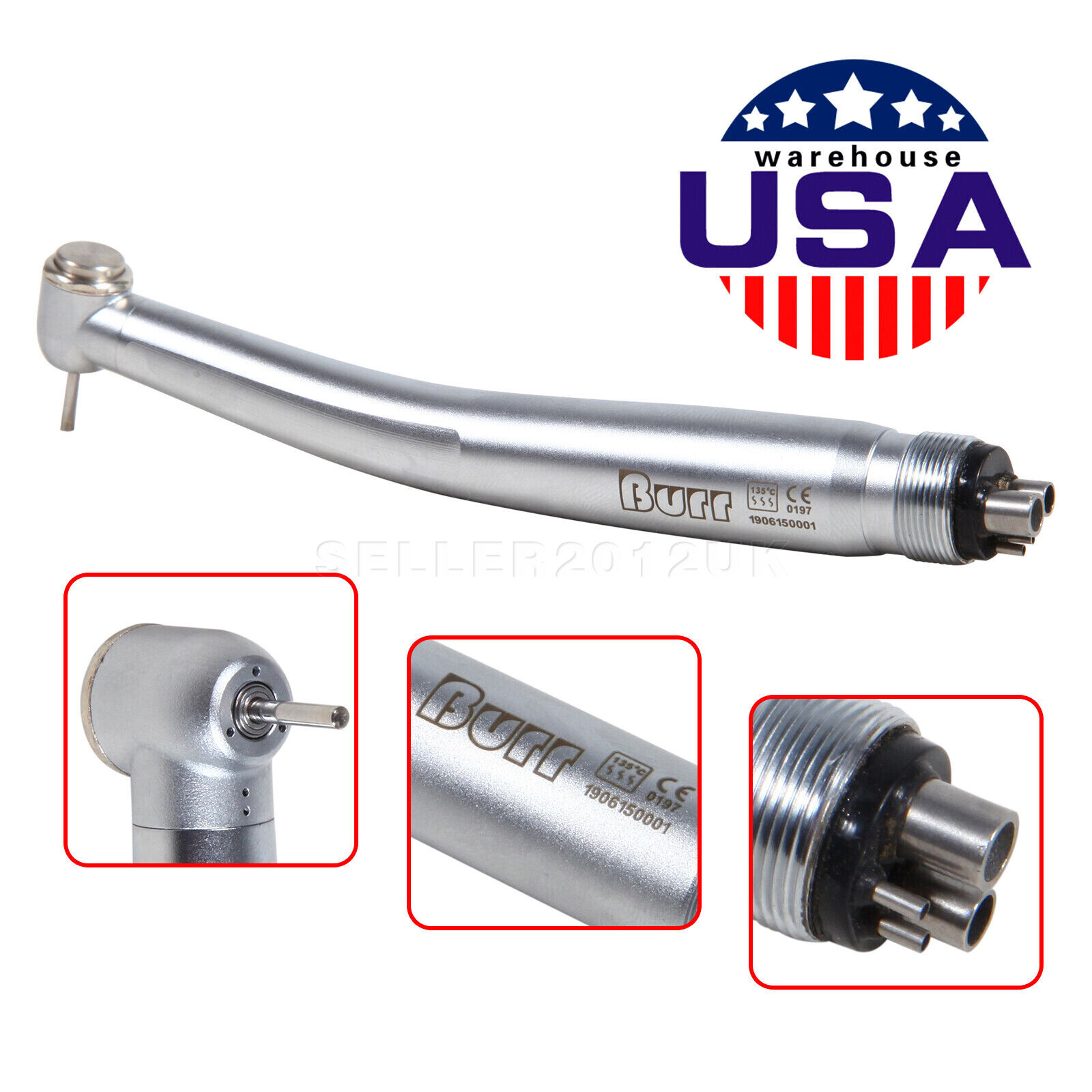 NSK PANA MAX Style Dental High Speed Handpiece Push Button 4Hole Clean Head BURR