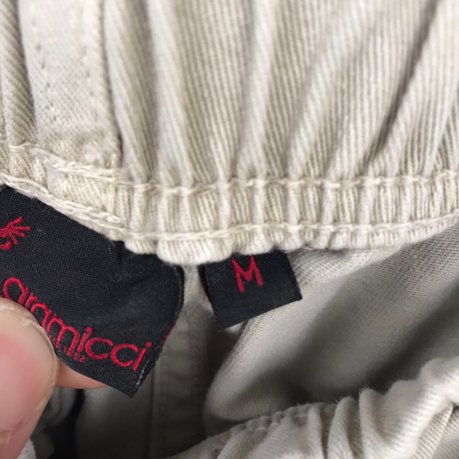 Gramicci Vintage G Series Shorts Mens M Khaki 8" Cotton Belted Hiking Climbing